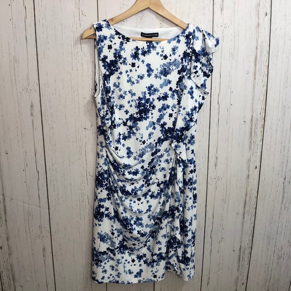 🌻NWT American Living Blue Floral One Sleeve Dress - Picture 12 of 16
